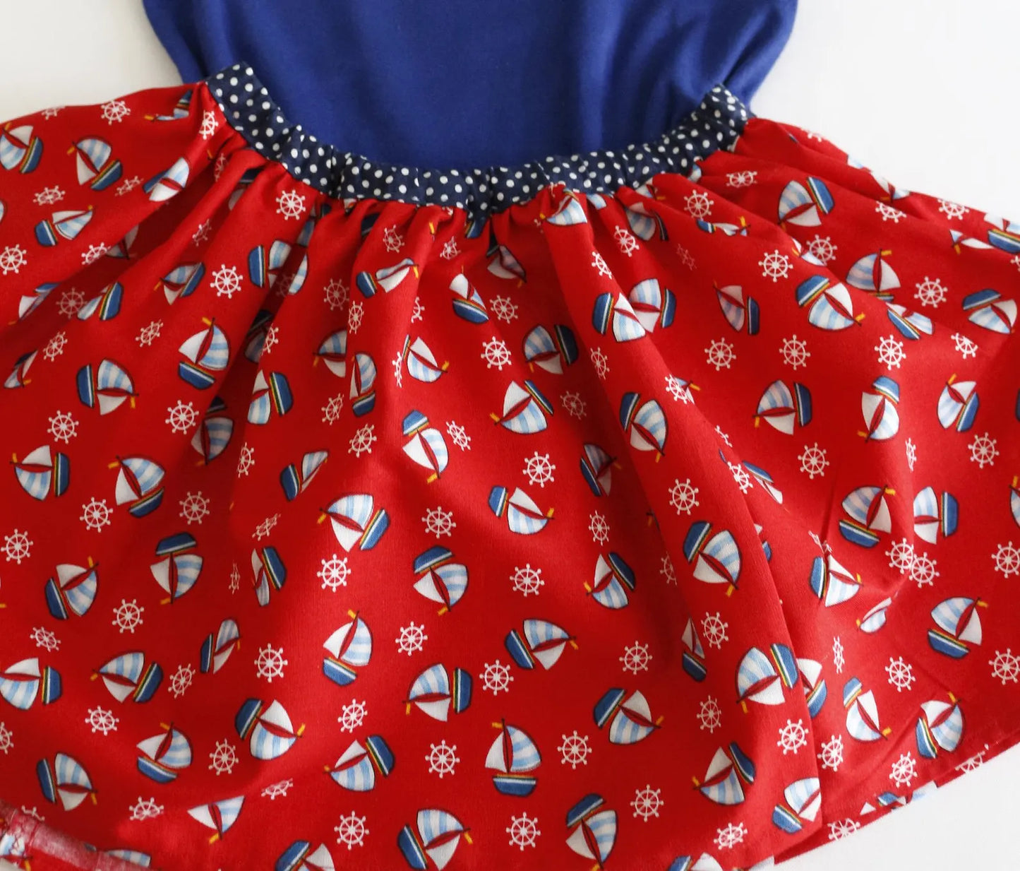 Girls Toddler Handmade Nautical Boat Outfit, Girls Bodysuit and Skirt, 24 Months, Girls Toddler Summer Clothing