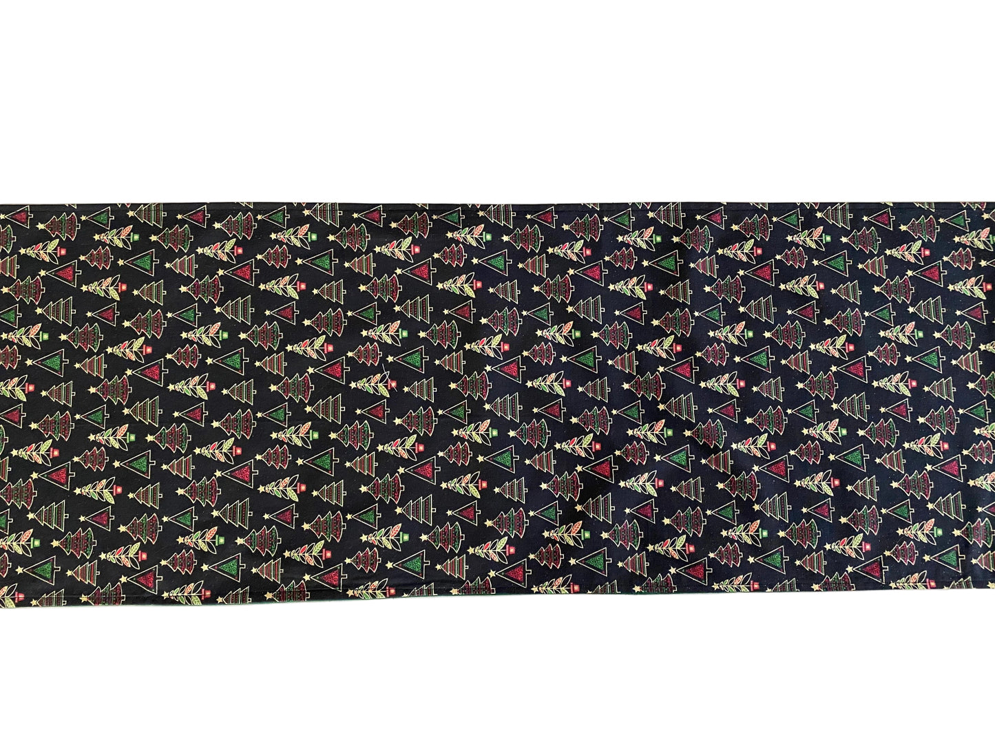 Christmas Tree Table Runner, Elegant Christmas Table Runner, Gold Christmas Tree Table Runner