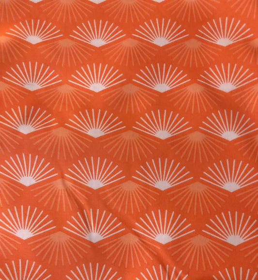 Moda Fabrics Orange and White Fan Pattern Acreage by Shannon Gilbert Orr, Designer Cotton, Quilting Fabric, Sold by YARD