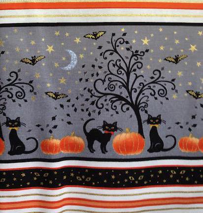 Henry Glass Fabrics Midnight Spell by First Blush Studio Halloween Metallic Stripes, Designer Cotton, Quilting Fabric, Sold by YARD