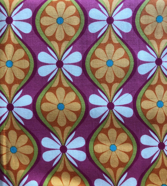 Stripe Botanique Orange by Lila Tueller Designs, Riley Blake, Designer Cotton, Quilting Fabric, Sold by YARD