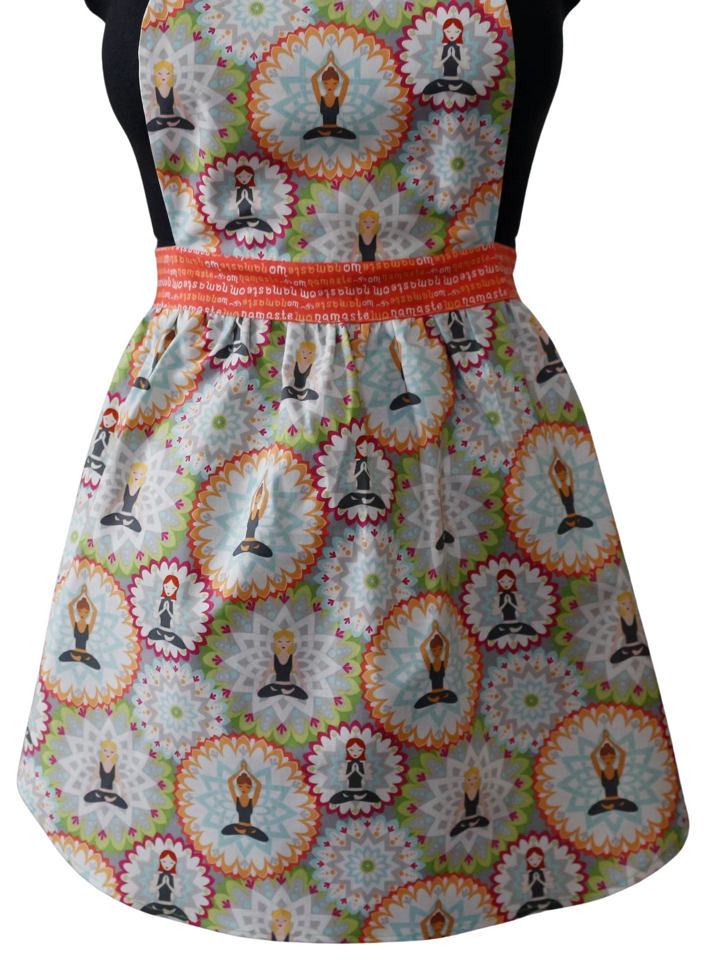 Apron for Women, Meditation Apron for Women, Aprons, Namaste Om Orange Belt Apron for Women