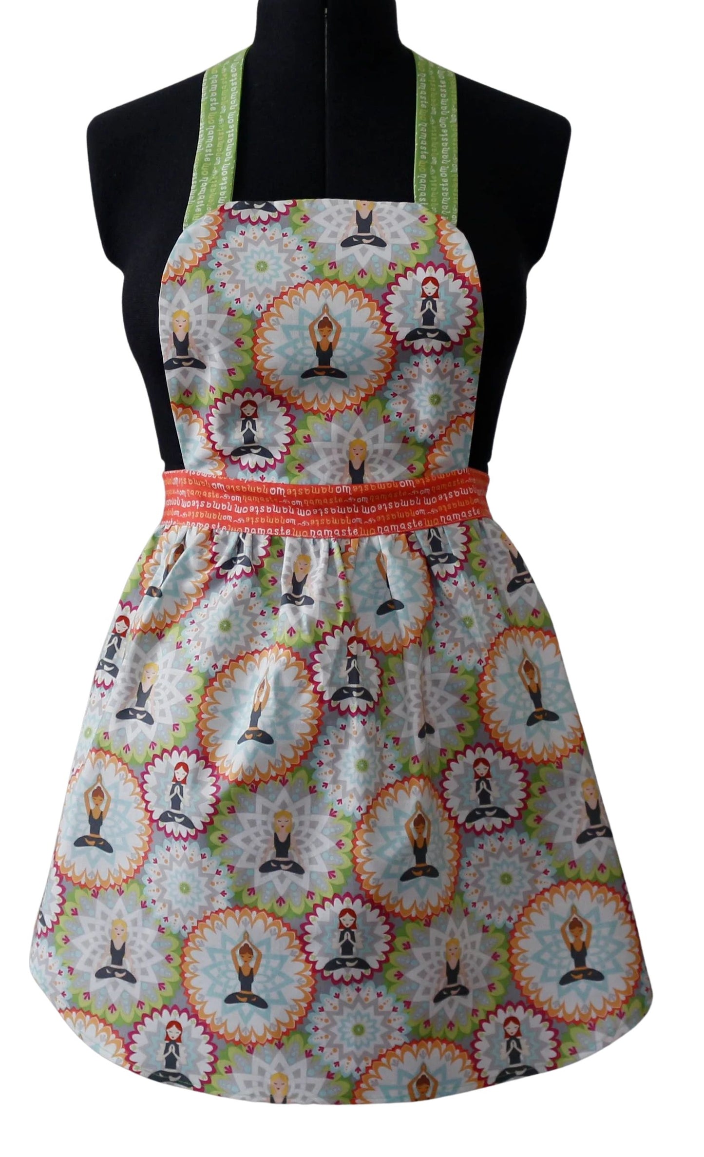 Apron for Women, Meditation Apron for Women, Aprons, Namaste Om Orange Belt Apron for Women