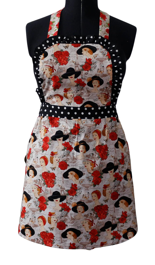 Apron for Women, Paris Apron for Women, French Cooking Apron for Women, Romantic Apron