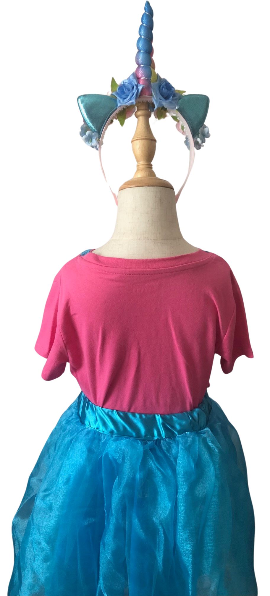 Pink and Blue Unicorn Girls Birthday Party Costume Size 7, Elegant Girls Unicorn Birthday Outfit, Unicorn T-Shirt, Girls Party Costume