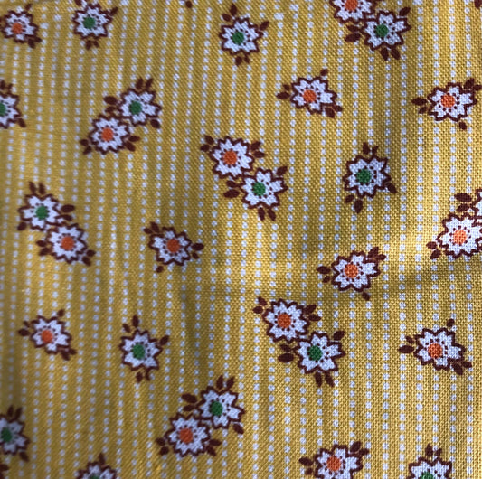Whistler Studios Andover Lottie Ruth Tossed Flowers Daisies on Yellow, Designer Cotton, Quilting Fabric, Sold by YARD