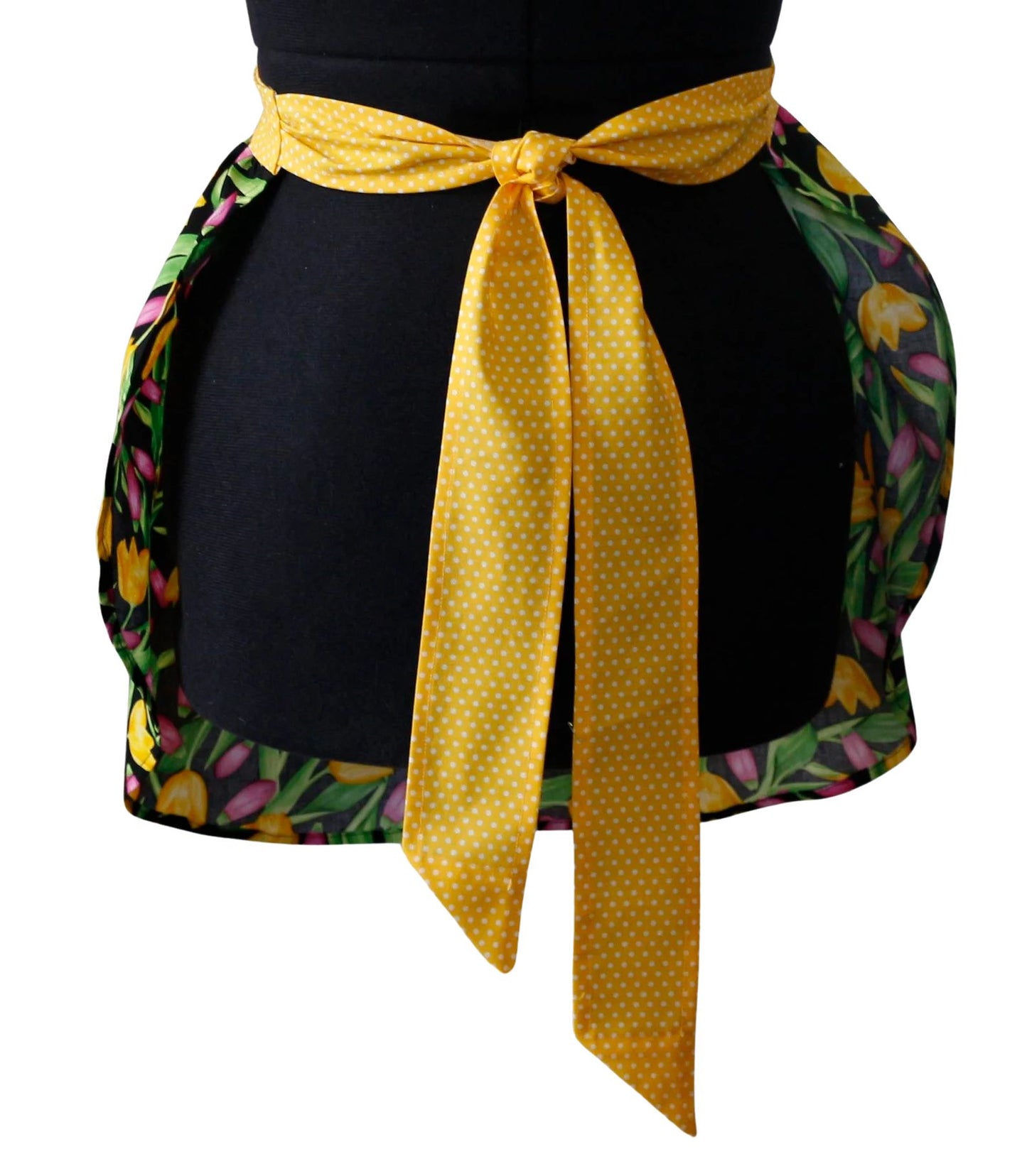 Pink and Yellow Tulips Apron for Women, Spring Floral Apron for Women, Garden Lover Apron